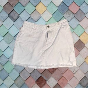 White denim mini skirt